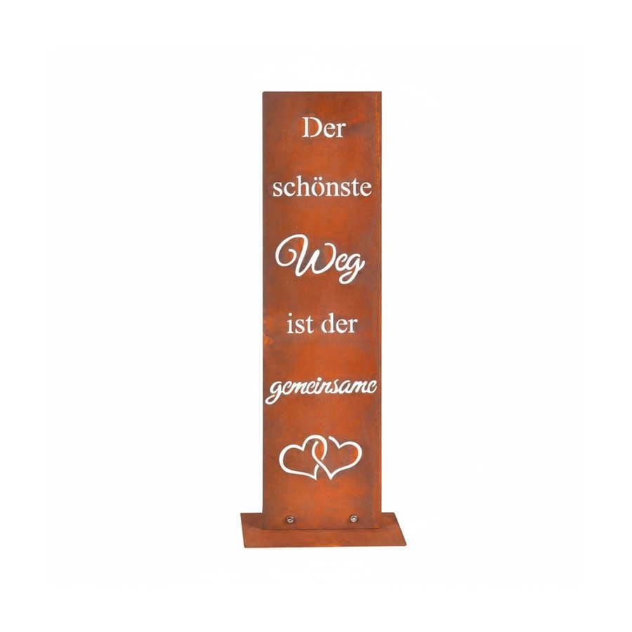 Relaxdays Gartenschild aus Cortenstahl in Braun, wetterfest und rustikal, Höhe: 71 cm, Breite: 20 cm, Tiefe: 15 cm - Bild 2