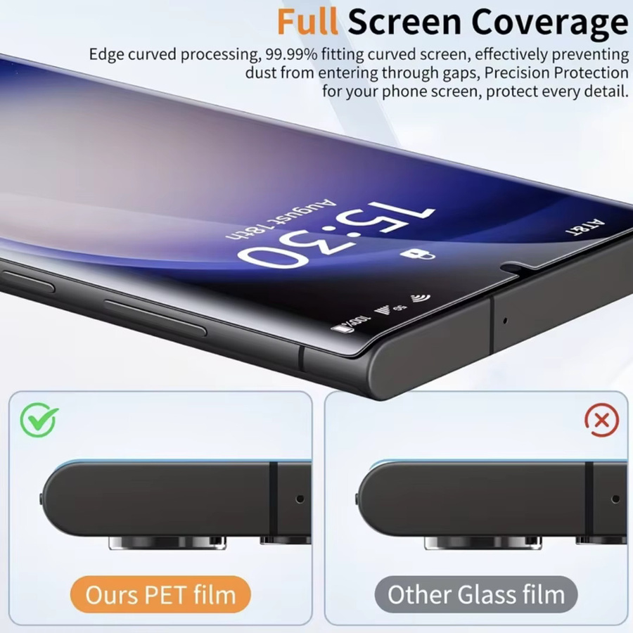 3er-Pack Displayschutzfolie für Samsung Galaxy S26 S25 S24 S23 S22 S21 Ultra und Note 20, transparent mit Installations-Kit zur staubfreien Positionierung - Bild 3