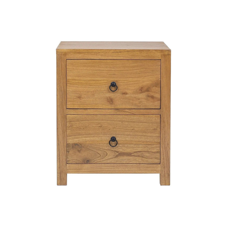 Vente-unique Nachttisch Pilabo aus Mindi-Holz in Naturbraun, Rustikaler Stil, B/T/H: 45 x 35 x 55 cm - Bild 2
