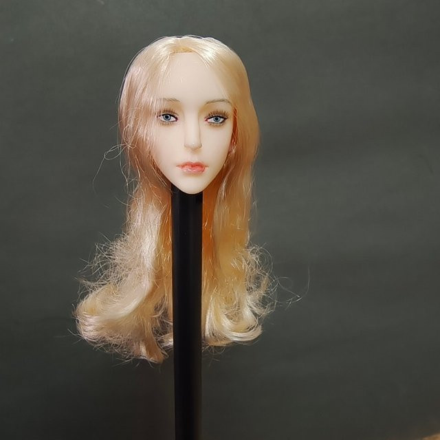 JIAOU DOLL Blonde Little Loli Blue Eyes Girl Head Sculpt, Actionfiguren, Maßstab 1/6 - Bild 1