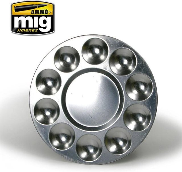 AMMO by MIG Jimenez Aluminium Pallet, 10 Wells, Grau, Metall - Bild 1