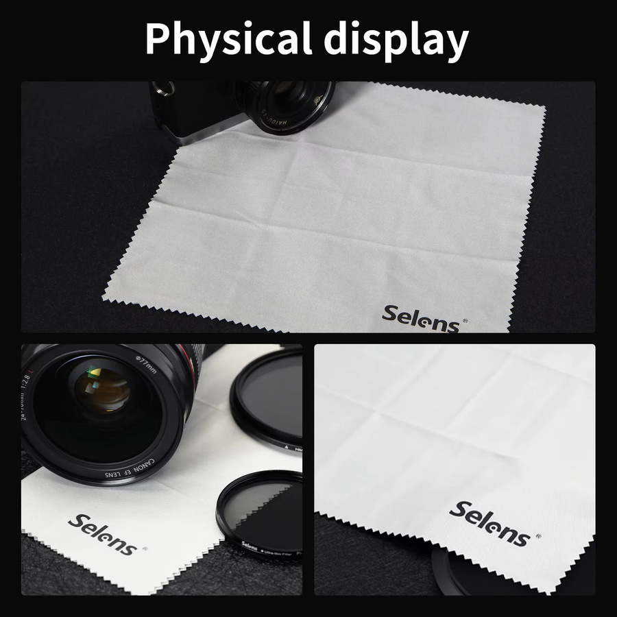 Selens Superfeines Mikrofaser-Linsenreinigungstuch in Weiß für DSLR-Kameras, LCD-Monitore, Brillen und optische Filter, B/B: 20 x 20 cm - Bild 4