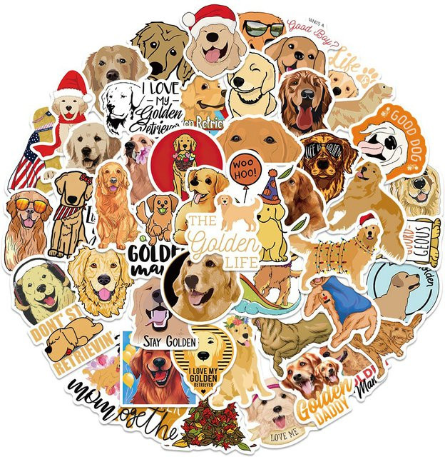 Disney Kawaii Golden Retriever Cartoon-Aufkleber, Tiere, 10-teiliges Set - Bild 1