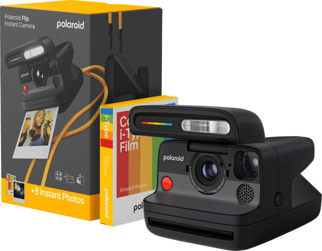 Polaroid Flip Sofortbildkamera in Schwarz inklusive 8 Color Films - Bild 1