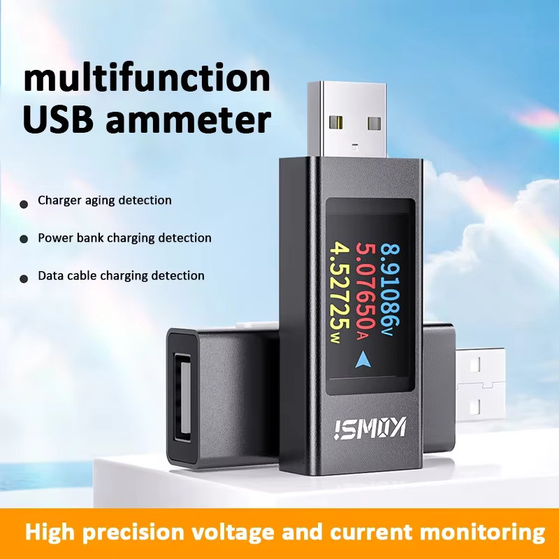 Digitaler USB Tester DC Voltmeter und Amperemeter zur Strom- und Spannungsanzeige für Powerbanks und Ladegeräte, Schwarz, 4-30V, 6,5A - Bild 3