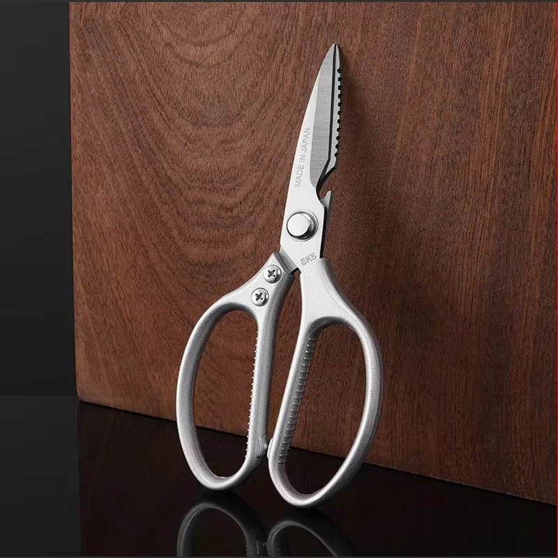 Professionelle Multifunktions-Küchenschere aus Edelstahl in Silber für Geflügel, Fisch und Knochen - Bild 4