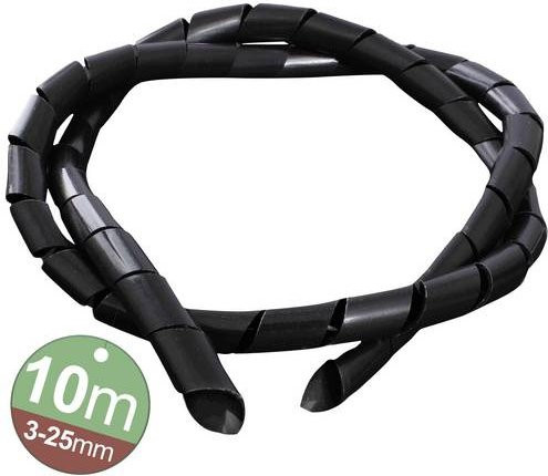 Quadrios Spiralschlauch 3 bis 25mm Schwarz aus Kunststoff, 1 Set - Bild 1