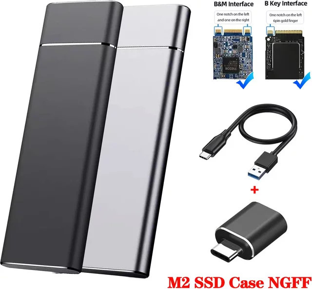 Congdi M.2 NGFF SSD-Gehäuse für SATA SSDs, transparent, kompatibel mit 2230/2242/2260/2280 Formfaktoren - Bild 1