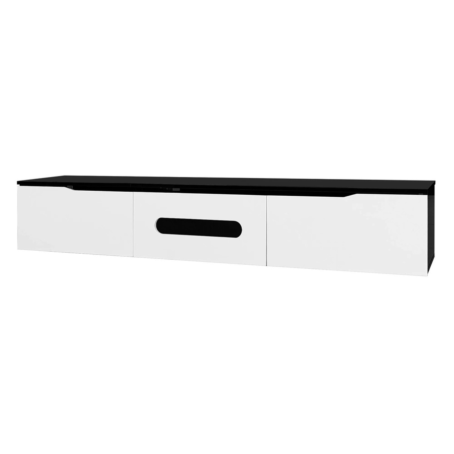okwish TV Schrank mit LED Beleuchtung für dein Wohnzimmer in Schwarz, modern und glänzend, B/T/H: 180 x 35 x 30 cm - Bild 2