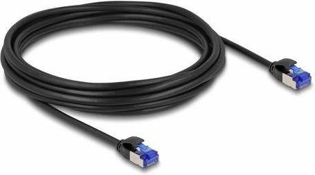 Delock RJ45 Patchkabel CAT 6a S/FTP Ethernet LAN Schwarz, Länge: 5,00 m - Bild 1