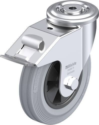 Blickle Lenkrolle LER-VPP 160G-FI-SG mit Feststeller, Farbe: Silber, Rad-Durchmesser: 16 cm, Tragfähigkeit: 135 kg - Bild 1