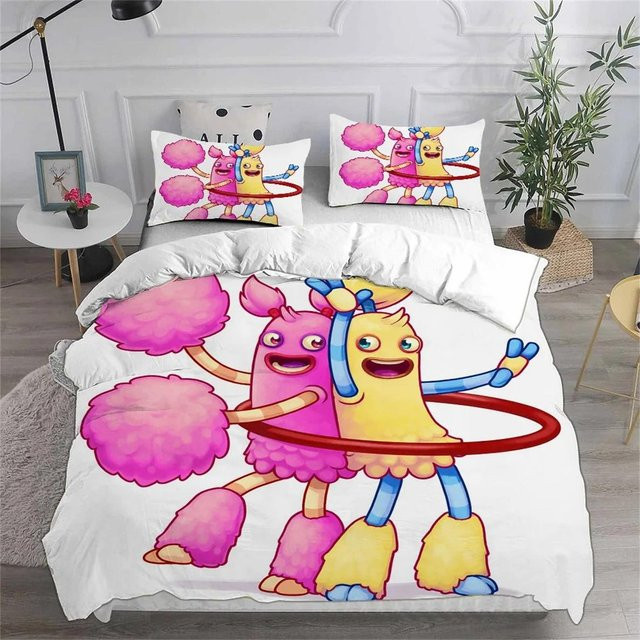 Monsters University Bettwäsche Kollektion Sullivan Bettbezug mit Kissenbezügen aus Mikrofaser, Mehrfarbig, B: 135 cm, L: 200 cm - Bild 1