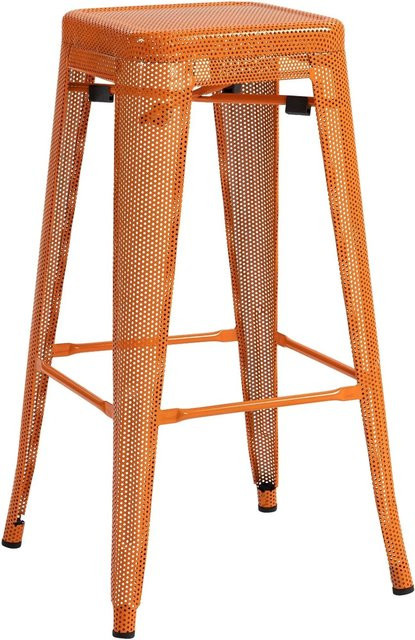 DELUKE Barhocker SEOUL Barstuhl aus Metall in Orange im Industriedesign ohne Lehne - Bild 1