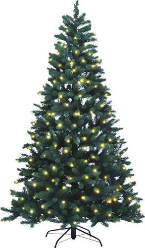 Xenotec PE-BM210 Künstlicher Weihnachtsbaum Tanne in Grün mit warmweißer LED-Beleuchtung und Ständer - Bild 1