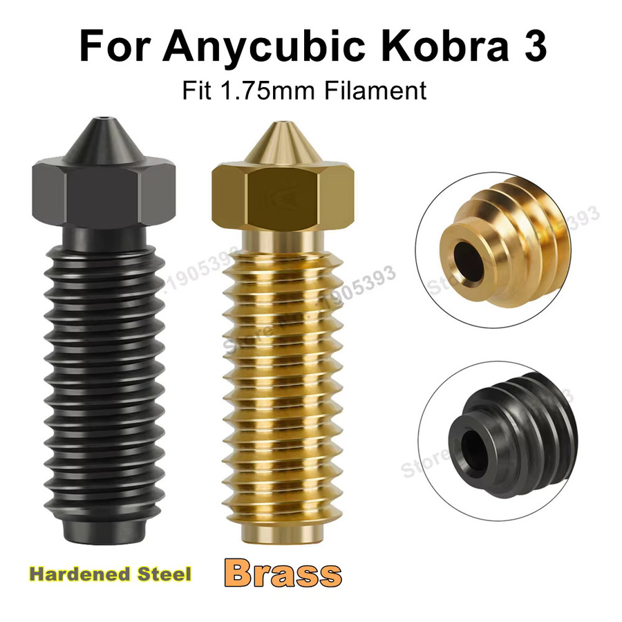 Anycubic 3D-Druckerdüsen für Kobra 3 und Kobra 3 Combo aus Messing und gehärtetem Stahl, Durchmesser: 0,2 mm, 0,4 mm, 0,6 mm, 0,8 mm, 1,0 mm - Bild 2