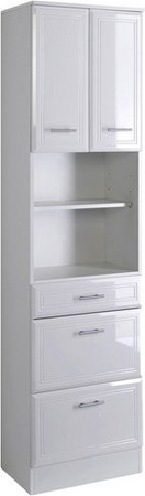 HELD MÖBEL Seitenschrank Neapel in Weiss, modern und glänzend, B/H/T: 50 x 190 x 34 cm