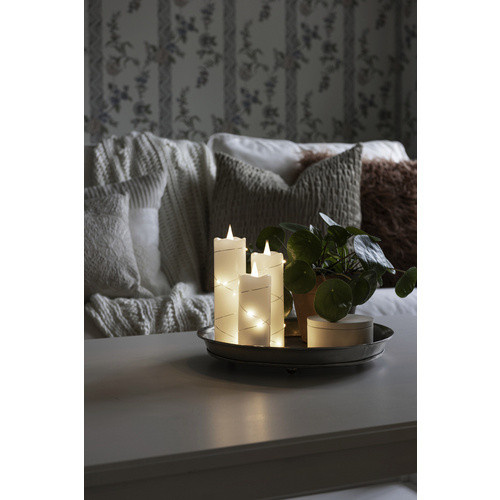 Konstsmide LED-Echtwachskerze Weiß mit 3D-Flamme und Timer, Höhe: 15,2 cm, Durchmesser: 5,0 cm - Bild 2