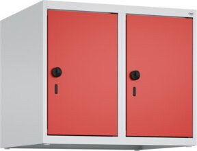 C+P Aufsatzschrank 7035/3020 mit 2 Abteilen und Sicherheits-Drehriegel, B/T/H: 50 x 60 x 50 cm, Lichtgrau und Verkehrsrot - Bild 1