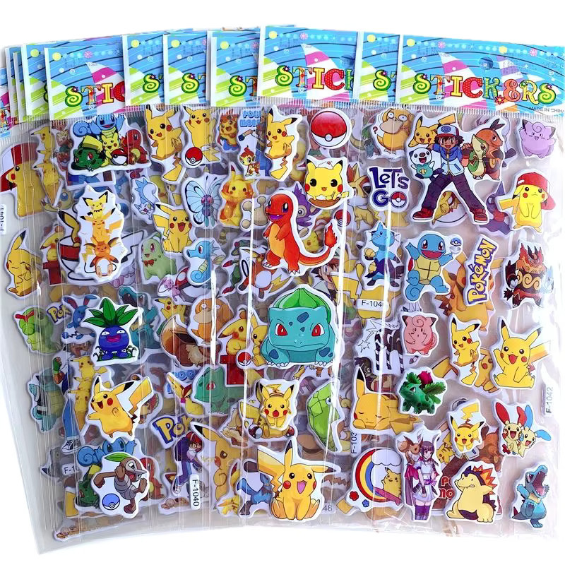 Bandai Pokémon, 12-teiliges Set, Cartoon-Aufkleber, bunt - Bild 2