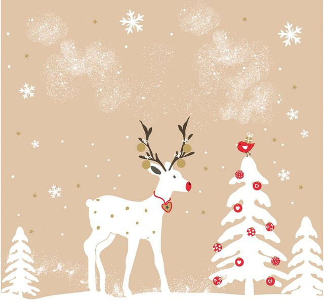Paper+Design Servietten Winterlandschaft in Beige, 20 Stück - Bild 1