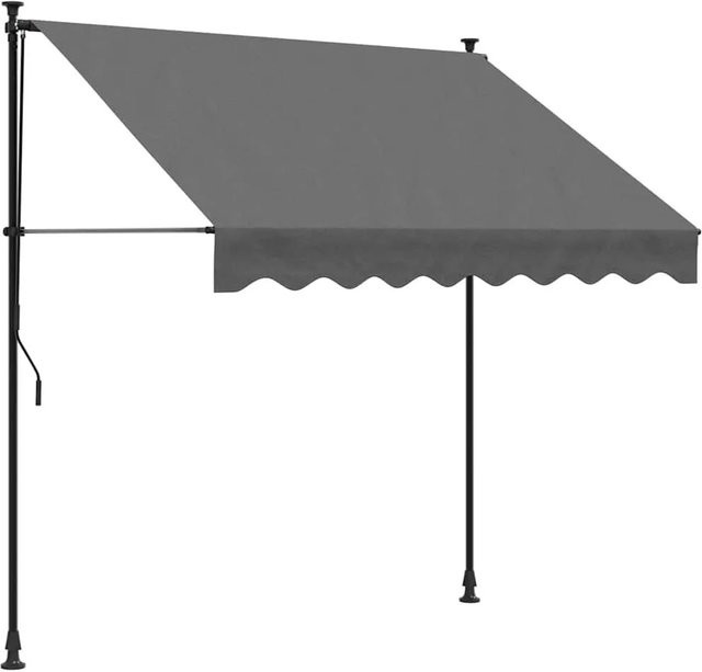 vidaXL Rollmarkise aus Polyester und Stahl, Anthrazit, B: 210 cm, H: 150 cm - Bild 1