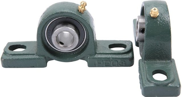 2 Stück UCP202 Stehlager mit Gussgehäuse in Grün, Innendurchmesser: 15 mm, Außendurchmesser: 40 mm - Bild 1
