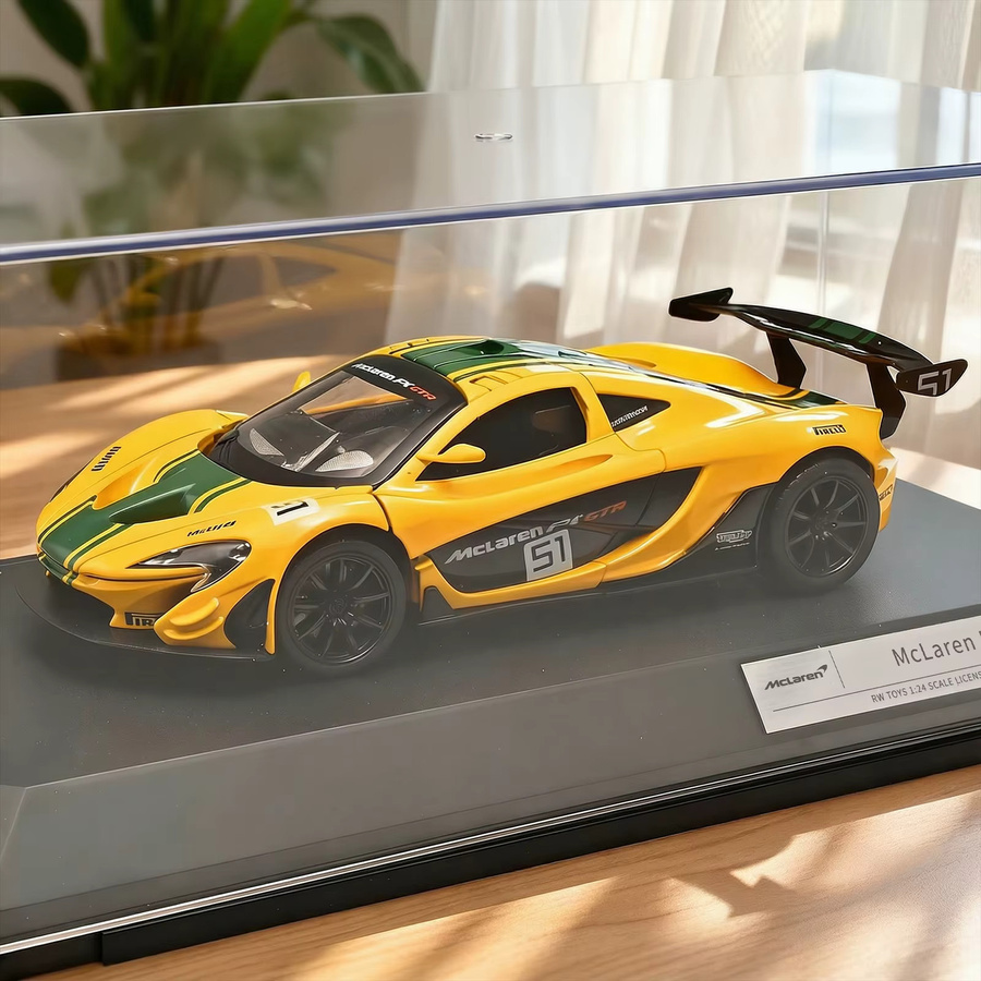 Maisto McLaren P1-GTR Supersportwagen, Metall-Druckgussmodell, 1:24, Gelb - Bild 1