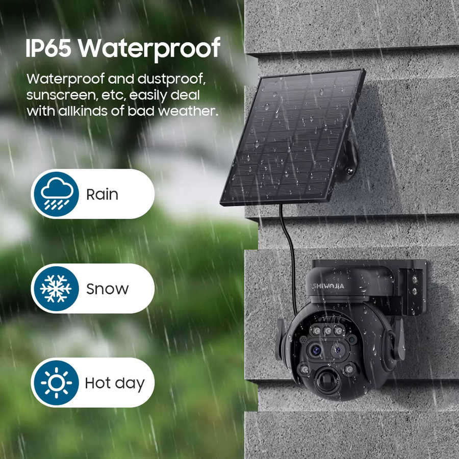 SHIWOJIA Solar-Überwachungskamera mit 8MP Dual-Objektiv, 12X Zoom, 4G LTE und WiFi, Schwarz, mit PIR Menschenerkennung und Nachtsicht - Bild 5