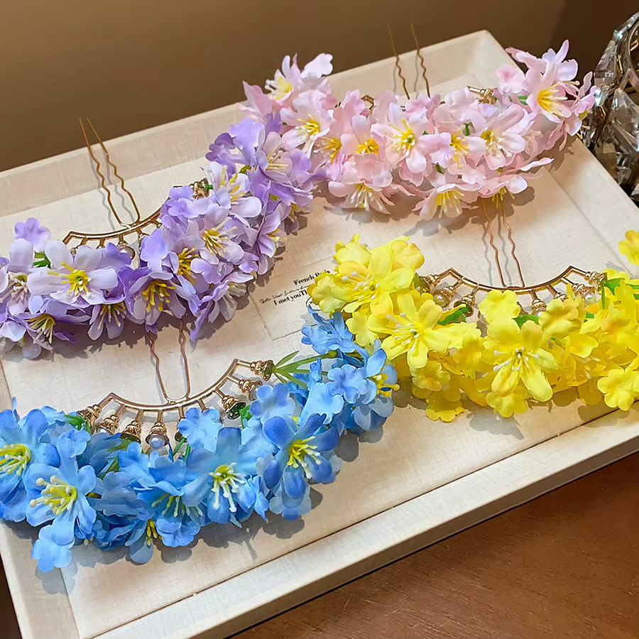 DooMei Haarspangen mit Blumen, Böhmischer Stil - Bild 2