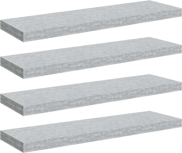 vidaXL Schweberegale 4er Set in Betongrau aus MDF und Metall, B/T/H: 80 x 23,5 x 3,8 cm - Bild 1