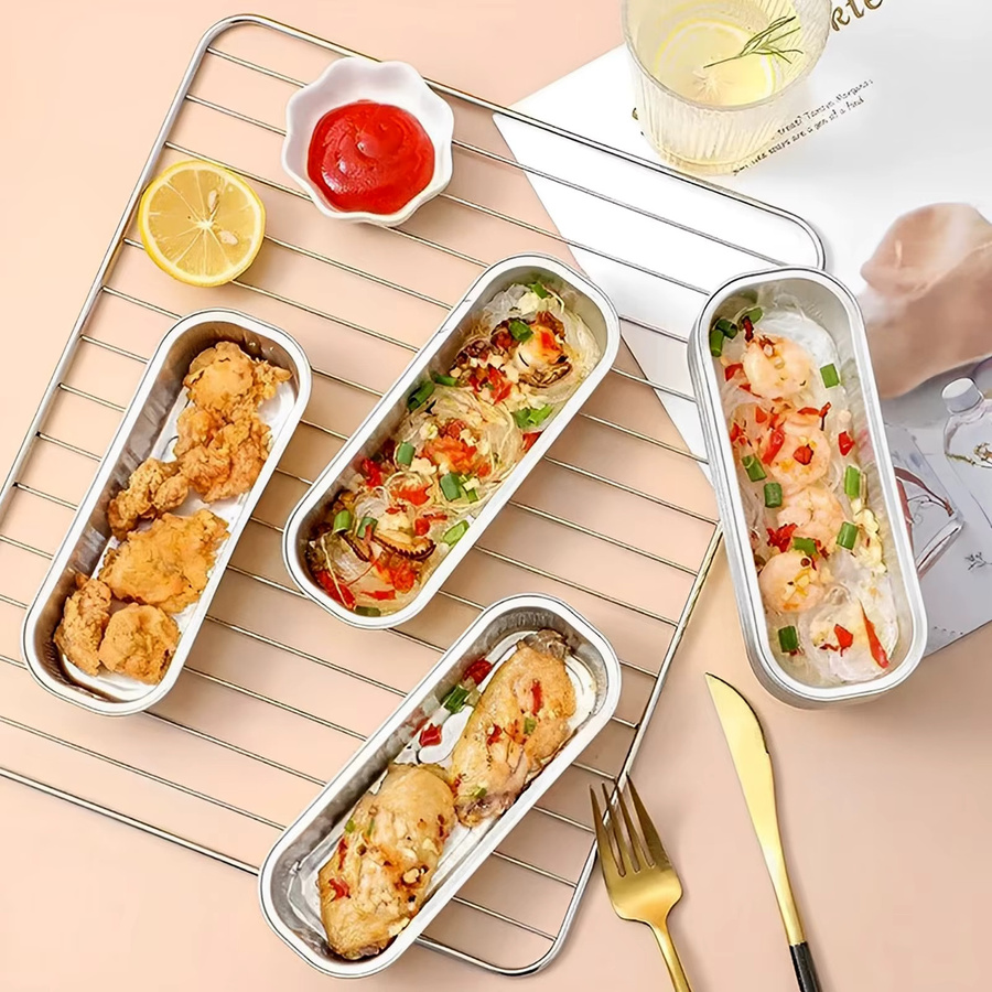50 Stück Mini-Backformen aus Aluminium von Willstar, rechteckige Form für Brot, Kuchen und Gebäck, 6,8 Unzen - Bild 1