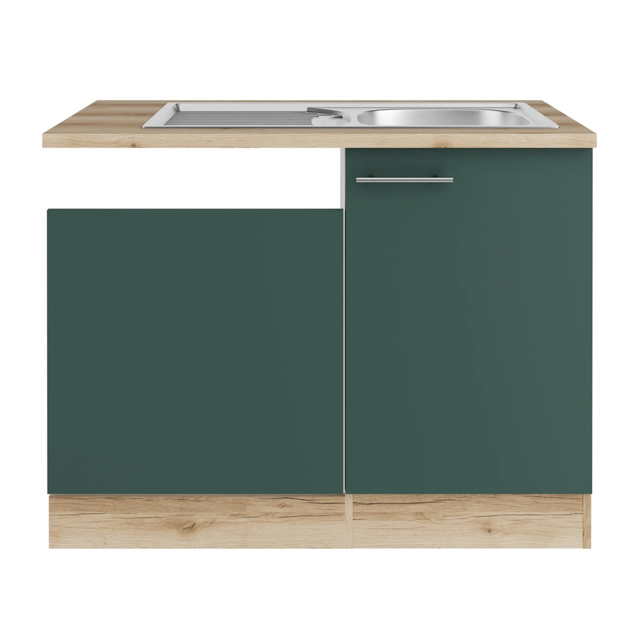 OPTIFIT Savona405 Küchen-Spülenschrank-Set in Steingrün mit modernem Design und mattem Finish - Bild 2