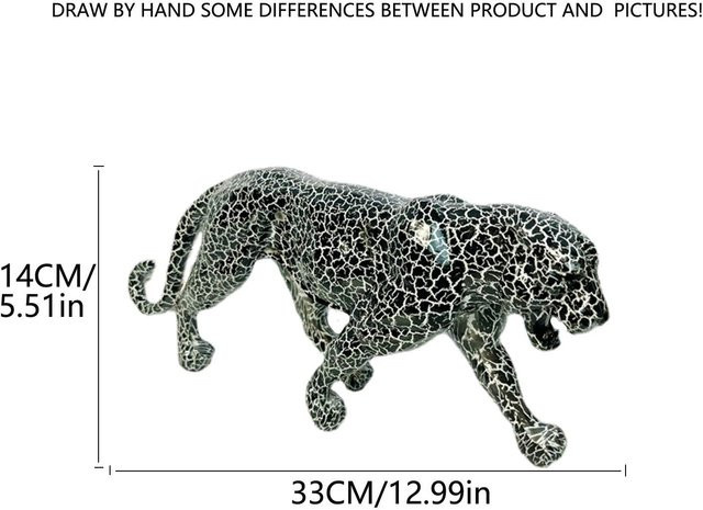 Yiran Furniture Gepard Deko-Figur im europäischen Stil, bunt in Lila und Schwarz-Weiß, Tischdekoration aus Harz und Kunststoff - Bild 1