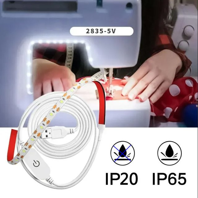 Flexible USB LED Lichtleiste Kit mit Touch-Schalter, SMD2835, Cool White, Weiß - Bild 1