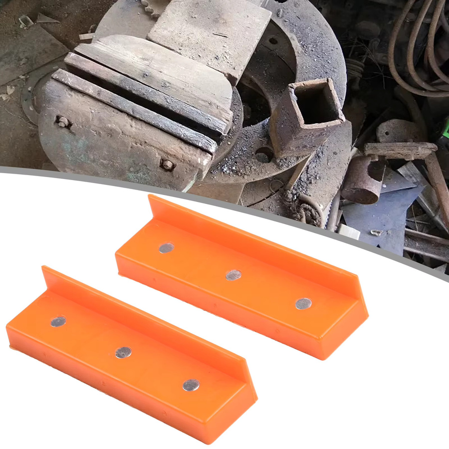 DAZZLEEX Magnetische Weichbacken aus Gummi für 4 und 6 Zoll Schraubstock, 2 Stück, Orange - Bild 5