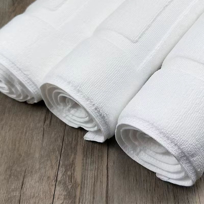 Hotelhaus Bodenhandtuch aus 100 % Baumwolle in Weiß, rutschfeste Jacquard-Badematte für dein SPA-Erlebnis - Bild 2