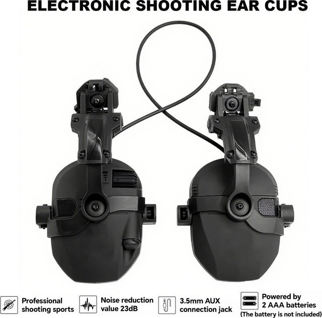YHKEMA Taktisches Headset in Grün mit ARC-Schienen-Helmmontageadaptern und Geräuschunterdrückung als Over-Ear-Ohrenschützer für Schießsport und Jagd - Bild 1