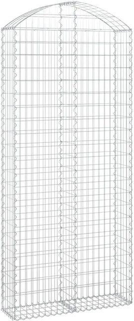 vidaXL Gabione mit Hochbogen aus verzinktem Eisen in Silber, B/T/H: 100 x 30 x 220/240 cm - Bild 1