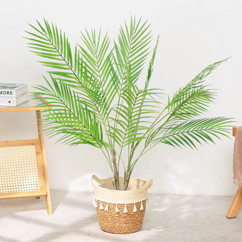Künstliche Palme von Kmitang in Grün, tropische Monstera- und Farn-Pflanze aus Kunststoff für Garten und Zuhause, Höhe: 125 cm - Bild 1