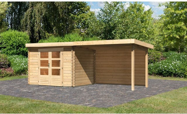 Karibu Holz-Gartenhaus Ängelholm in Natur mit Pultdach und modernem Design, B/T: 280 x 220 cm - Bild 1