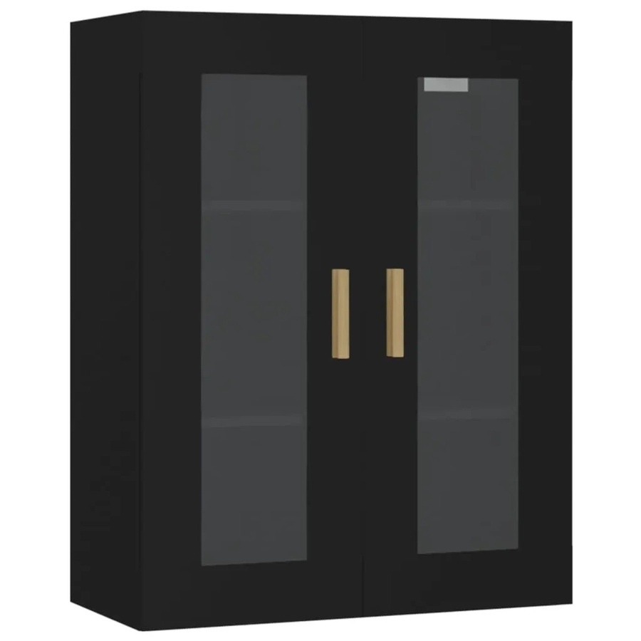 vidaXL Hängeschrank Schwarz für die Küche mit Glastüren, B/T/H: 69,5 x 34 x 90 cm - Bild 2
