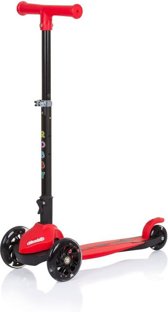 Chipolino Kinderroller Robby mit 3 LED-Rädern höhenverstellbar klappbar rot ab 3 Jahren - Bild 1