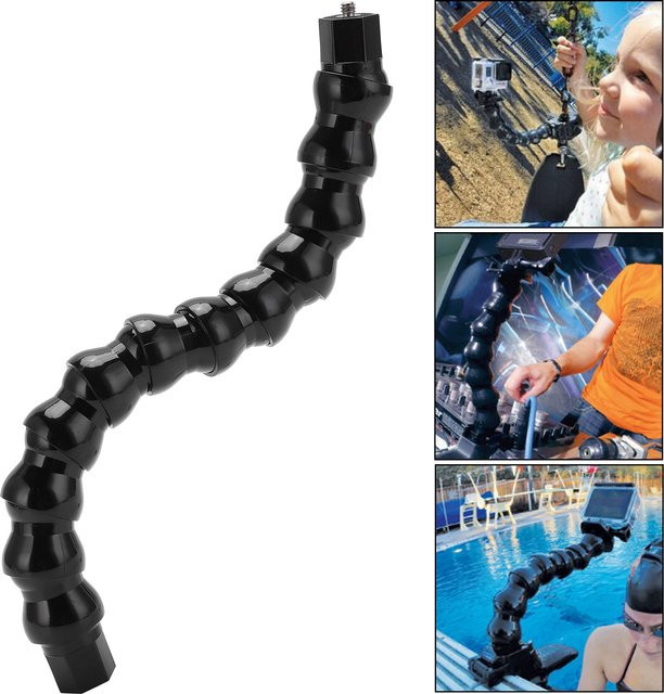 YOUTHINK Flexible Armhalterung Schwanenhals FLW 265 in Schwarz mit 1/4 Zoll Schraubengewinde und 12 Abschnitten - Bild 1
