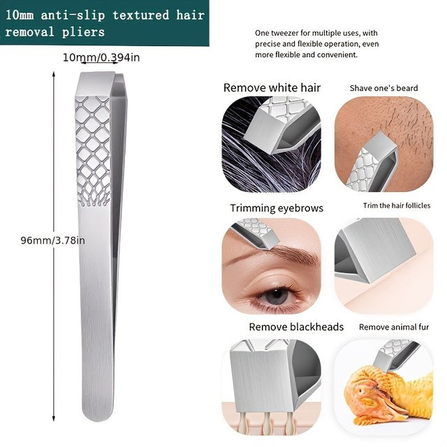 Ouriner Flachspitzenpinzette aus Edelstahl, 10 mm, Unisex - Bild 1