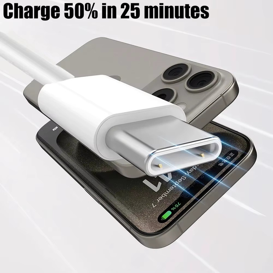 Koovesy USB Typ C Ladekabel für Samsung Huawei Xiaomi in Weiß - Bild 3