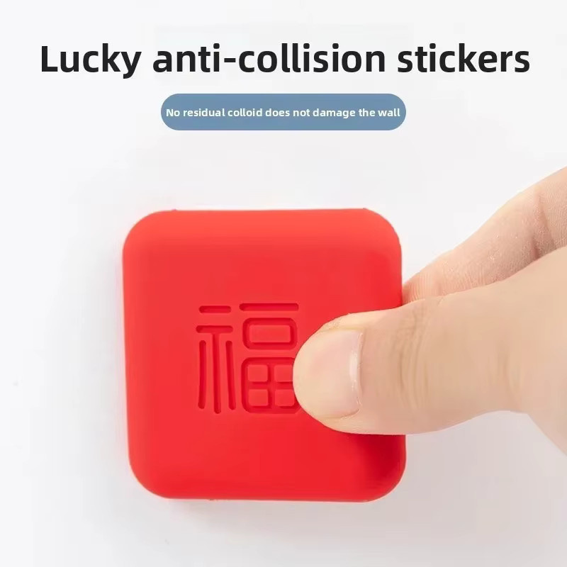 Lucky Fu Türstopper Silikon-Antikollisionsaufkleber als Wandschutzpolster für Türgriff und Kühlschrank - Bild 4