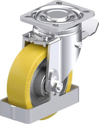 Blickle Stahlblech-Lenkrolle LH-GTH 125K-1-ST-FS in Silber mit 125 mm Rad-Durchmesser und 550 kg Tragfähigkeit - Bild 1