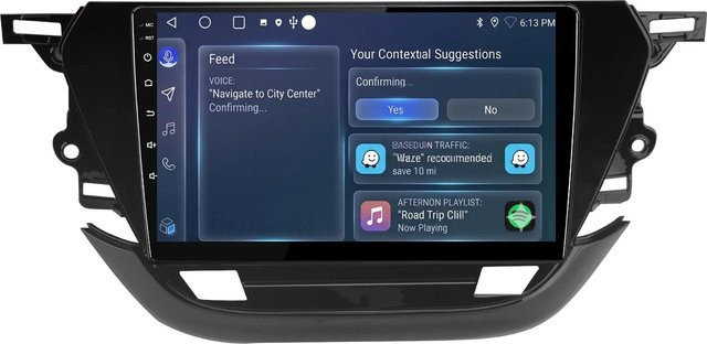 Junsun Autoradio für Opel Corsa F 2019 bis 2023 mit 10 Zoll Display, 6 GB RAM, 128 GB Speicher, Bluetooth, GPS und Wi-Fi in Schwarz - Bild 1