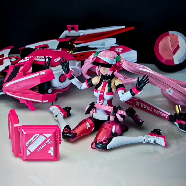 Bandai Hatsune Miku Pink Soundburst Seitenwagen-Motorrad, Montagemodell, Rosa / Pink - Bild 1