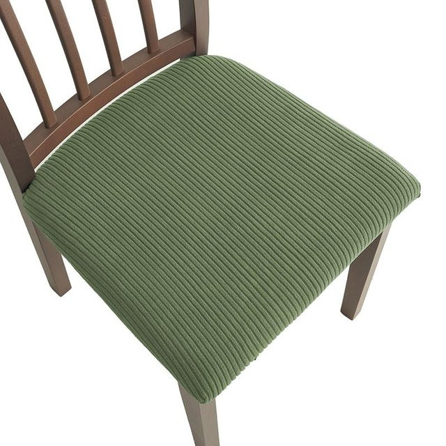 Jacquard Stuhl Sitzbezug von Yiran bag in Grün, abnehmbare und waschbare Schutzhülle für Esszimmerstühle - Bild 1